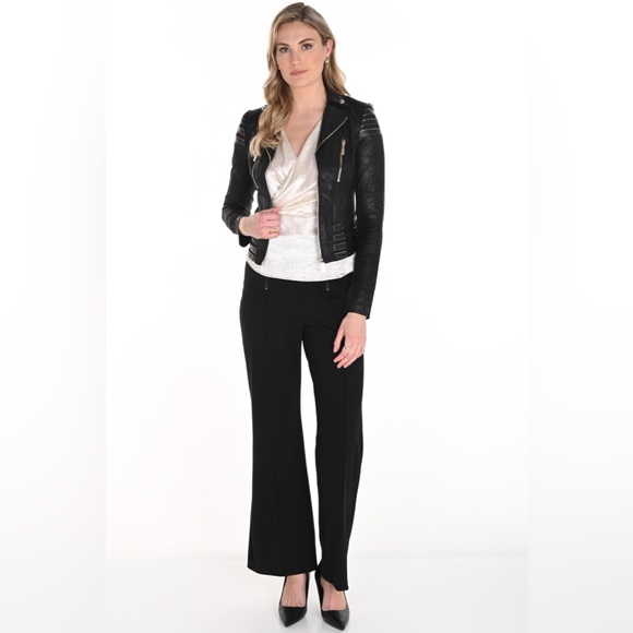 Frank Lyman Black Leatherette Jacket - Picture 2 of 12